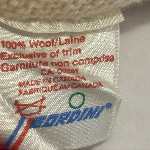 Vintage LABATT’S BLUE Gordini toque 100% wool beanie hat cream blue red small - Picture 6 of 13